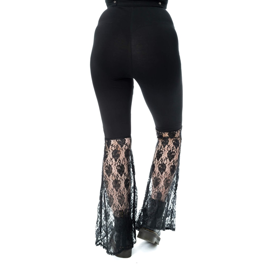 Poizen Industries - Widows Veil Flared Pantalon large - Noir